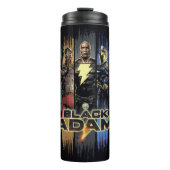 Black Adam Characters In Stripes Graphic Thermosbecher (Vorderseite)