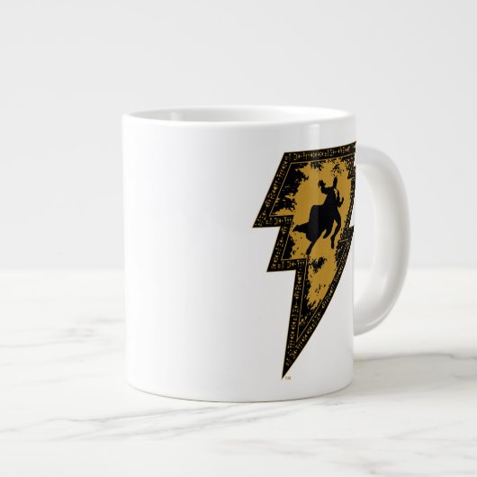 Black Adam Distressed Lightning Bolt Graphic Jumbo-Tasse (Vorderseite Rechts)