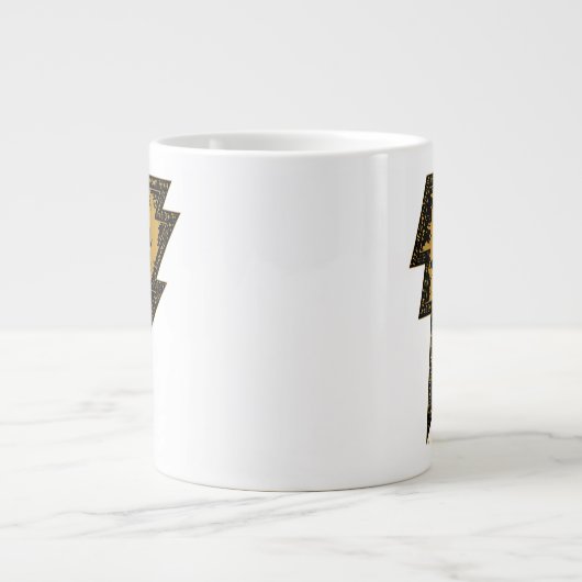 Black Adam Distressed Lightning Bolt Graphic Jumbo-Tasse (Vorderseite)
