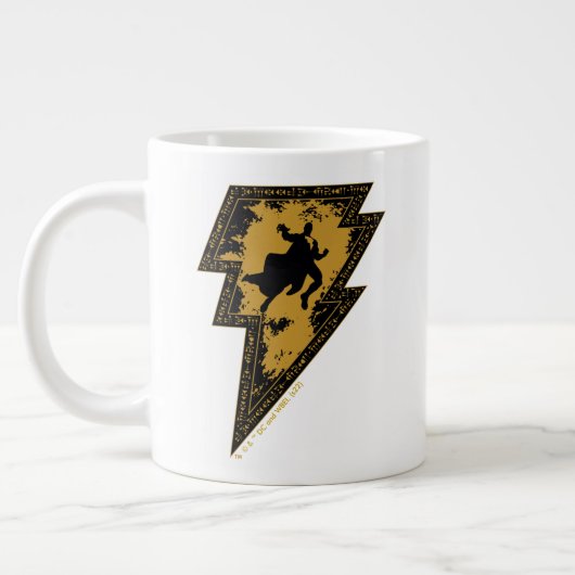 Black Adam Distressed Lightning Bolt Graphic Jumbo-Tasse (Links)