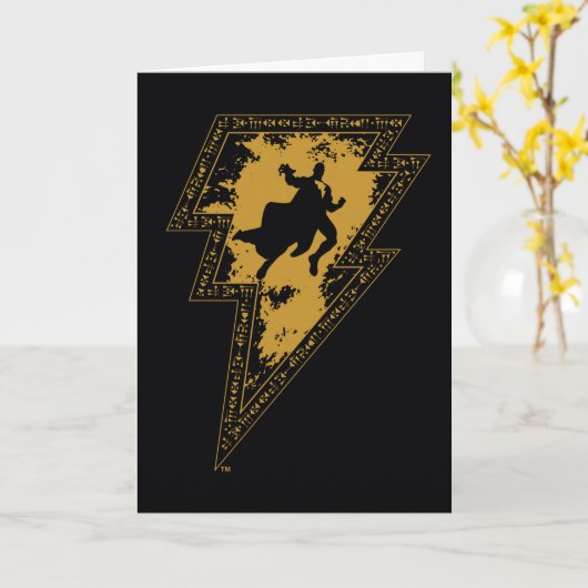 Black Adam Distressed Lightning Bolt Graphic Karte (Gelbe Blume)
