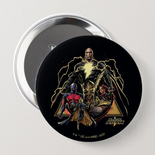 Black Adam Dreiecksgruppe Graphic Button (Vorne & Hinten)