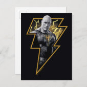 Black Adam Gray and Gold Lightning Graphic Postkarte (Vorne/Hinten)