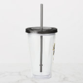 Black Adam Gray und Gold Blitze Grafik Acryltrinkbecher (Rechts)