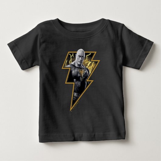 Black Adam Gray und Gold Blitze Grafik Baby T-shirt (Vorderseite)