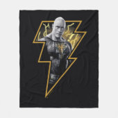Black Adam Gray und Gold Blitze Grafik Fleecedecke (Vorderseite)