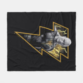 Black Adam Gray und Gold Blitze Grafik Fleecedecke (Vorderseite (Horizontal))