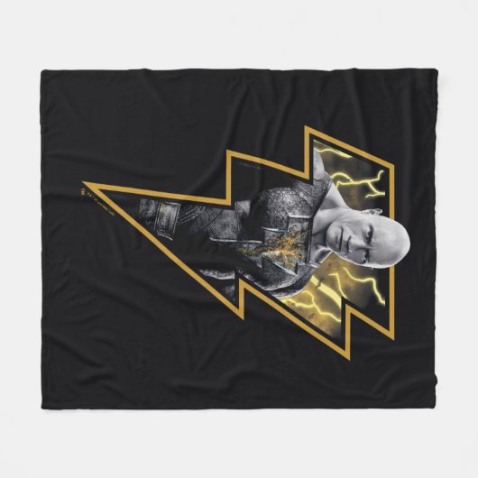 Black Adam Gray und Gold Blitze Grafik Fleecedecke (Vorderseite (Horizontal))