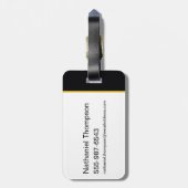 Black Adam Gray und Gold Blitze Grafik Gepäckanhänger (Rückseite vertikal)