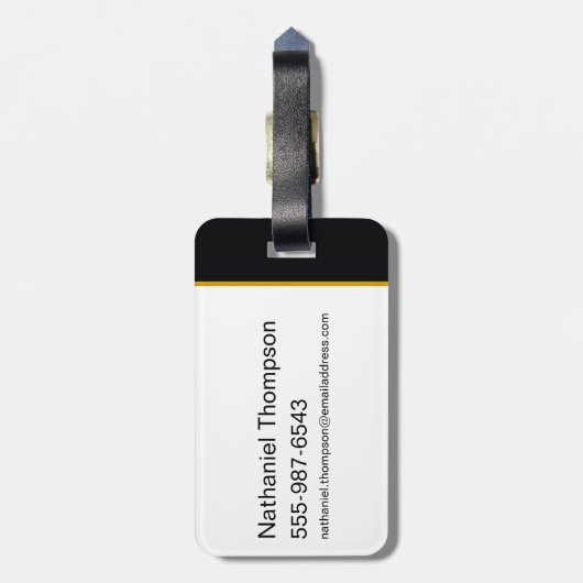 Black Adam Gray und Gold Blitze Grafik Gepäckanhänger (Rückseite vertikal)