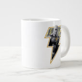 Black Adam Gray und Gold Blitze Grafik Jumbo-Tasse (Vorderseite Rechts)
