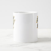 Black Adam Gray und Gold Blitze Grafik Jumbo-Tasse (Vorderseite)