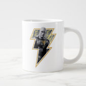 Black Adam Gray und Gold Blitze Grafik Jumbo-Tasse (Rechts)