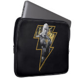 Black Adam Gray und Gold Blitze Grafik Laptopschutzhülle (Vorne Rechts)
