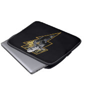 Black Adam Gray und Gold Blitze Grafik Laptopschutzhülle (Vorne Knopf)