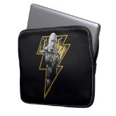 Black Adam Gray und Gold Blitze Grafik Laptopschutzhülle (Vorderseite Links)