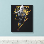 Black Adam Gray und Gold Blitze Grafik Leinwanddruck (Insitu (Holzboden))