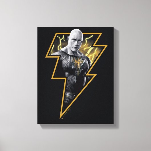 Black Adam Gray und Gold Blitze Grafik Leinwanddruck (Vorderseite)