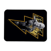 Black Adam Gray und Gold Blitze Grafik Magnet (Horizontal)