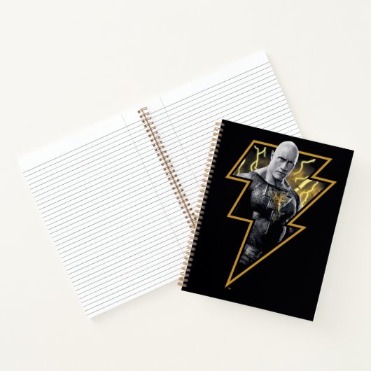 Black Adam Gray und Gold Blitze Grafik Notizblock (Innenseite)