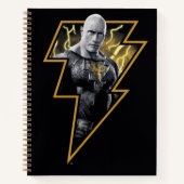 Black Adam Gray und Gold Blitze Grafik Notizblock (Vorderseite)