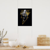 Black Adam Gray und Gold Blitze Grafik Poster (Küche)