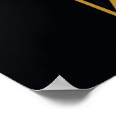 Black Adam Gray und Gold Blitze Grafik Poster (Ecke)