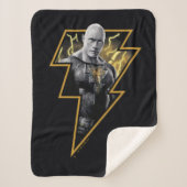 Black Adam Gray und Gold Blitze Grafik Sherpadecke (Vorderseite)