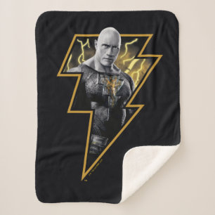 Black Adam Gray und Gold Blitze Grafik Sherpadecke