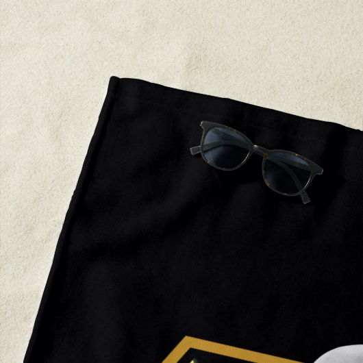 Black Adam Gray und Gold Blitze Grafik Strandtuch (Beispiel)