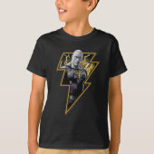 Black Adam Gray und Gold Blitze Grafik T-Shirt (Vorderseite)