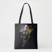 Black Adam Gray und Gold Blitze Grafik Tasche (Vorderseite)