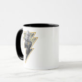Black Adam Gray und Gold Blitze Grafik Tasse (Vorderseite Links)