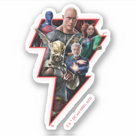 Black Adam Group Blitzgrafik Aufkleber (Vorderseite)
