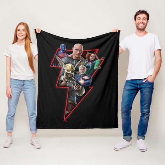 Black Adam Group Blitzgrafik Fleecedecke (Beispiel)