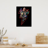 Black Adam Group Blitzgrafik Poster (Küche)