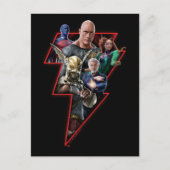 Black Adam Group Blitzgrafik Postkarte (Vorderseite)