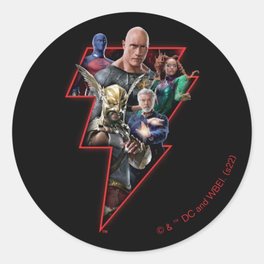 Black Adam Group Blitzgrafik Runder Aufkleber (Vorderseite)
