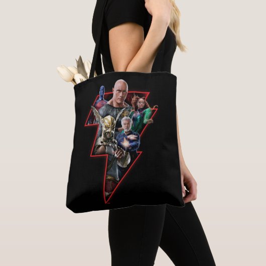 Black Adam Group Blitzgrafik Tasche (Von Nahem)
