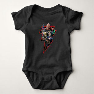 Black Adam Group Lightning Graphic Baby Strampler