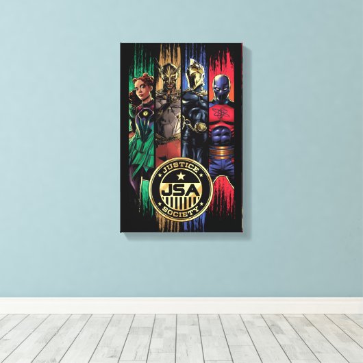 Black Adam Justice Society Heroes In Stripes Leinwanddruck (Insitu (Holzboden))