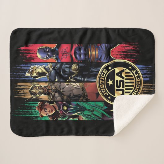 Black Adam Justice Society Heroes In Stripes Sherpadecke (Vorderseite (Horizontal))