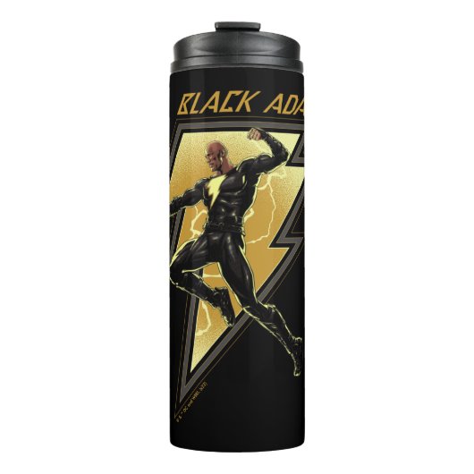 Black Adam Lightning Bolt Character Illustration Thermosbecher (Vorderseite)