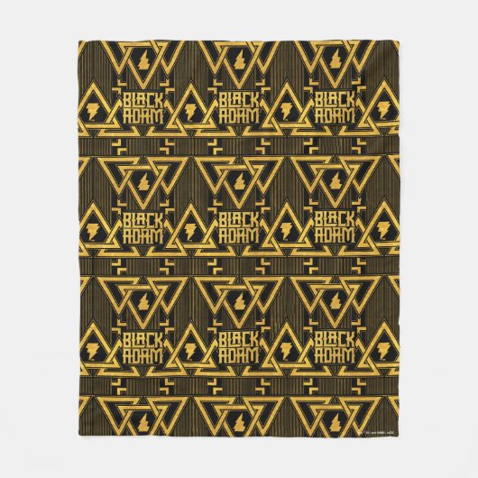 Black Adam Lightning Bolt Triangular Pattern Fleecedecke (Vorderseite)