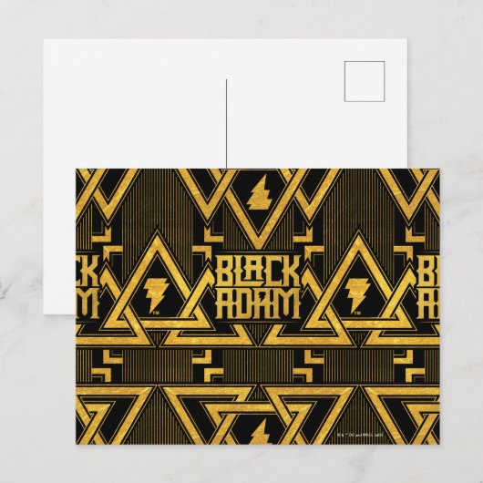 Black Adam Lightning Bolt Triangular Pattern Postkarte (Vorne/Hinten)