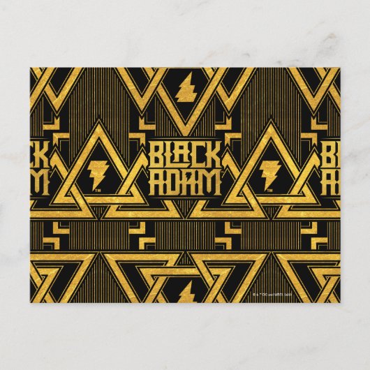 Black Adam Lightning Bolt Triangular Pattern Postkarte (Vorderseite)