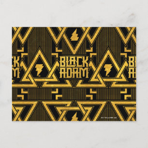Black Adam Lightning Bolt Triangular Pattern Postkarte