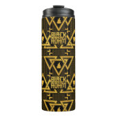 Black Adam Lightning Bolt Triangular Pattern Thermosbecher (Vorderseite)
