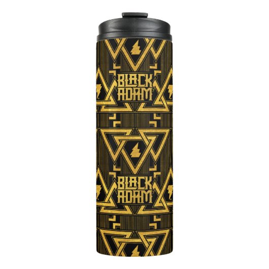 Black Adam Lightning Bolt Triangular Pattern Thermosbecher (Vorderseite)