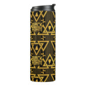 Black Adam Lightning Bolt Triangular Pattern Thermosbecher (Nach links gedreht)